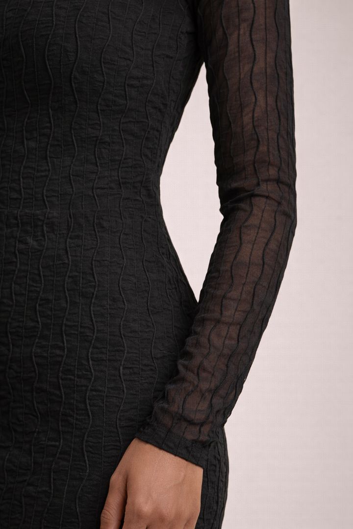 Lulus Black Mock Neck Maxi Dress M