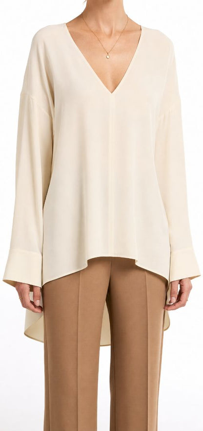 Forte_ Forte silk v neck blouse