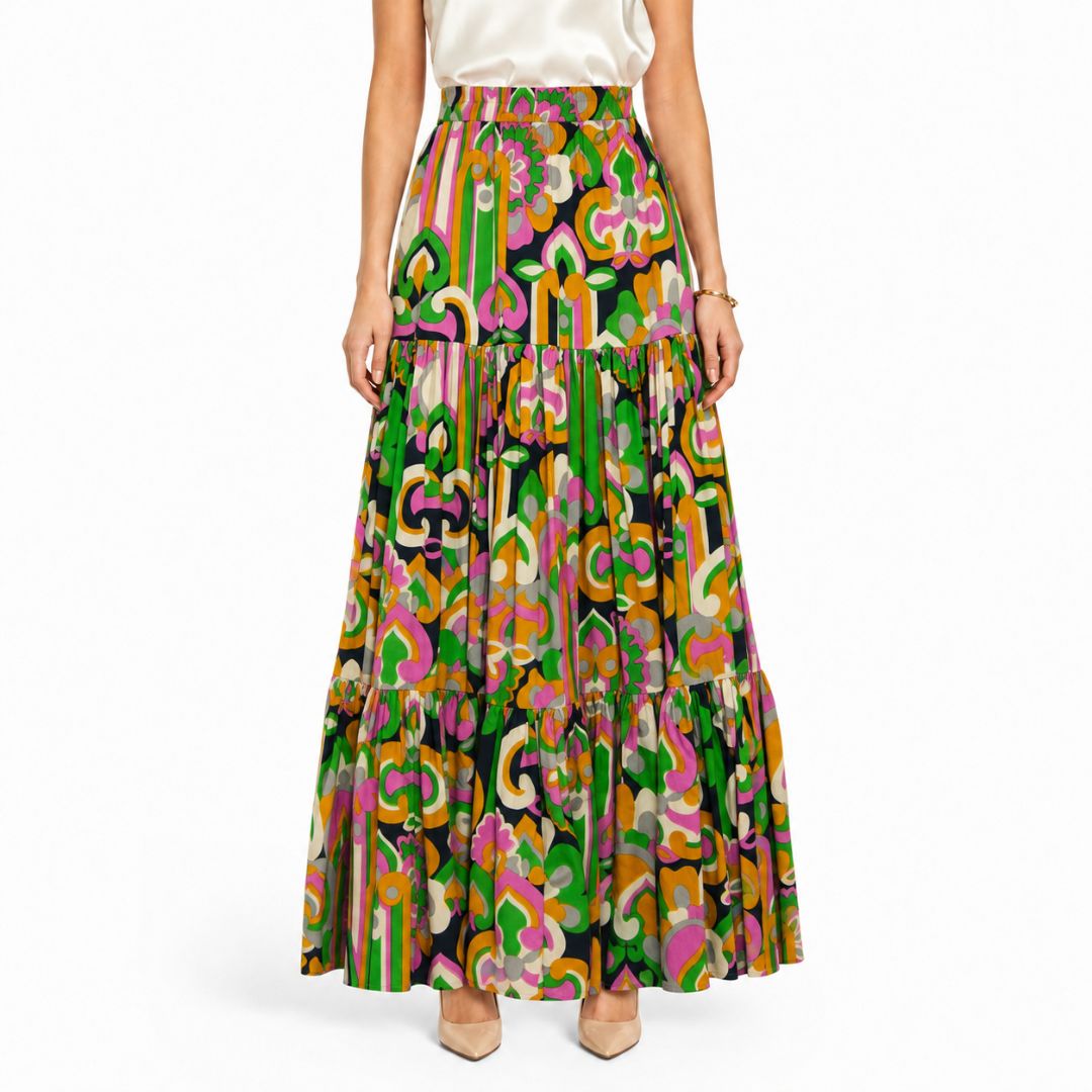 Double J maxi skirt tiered