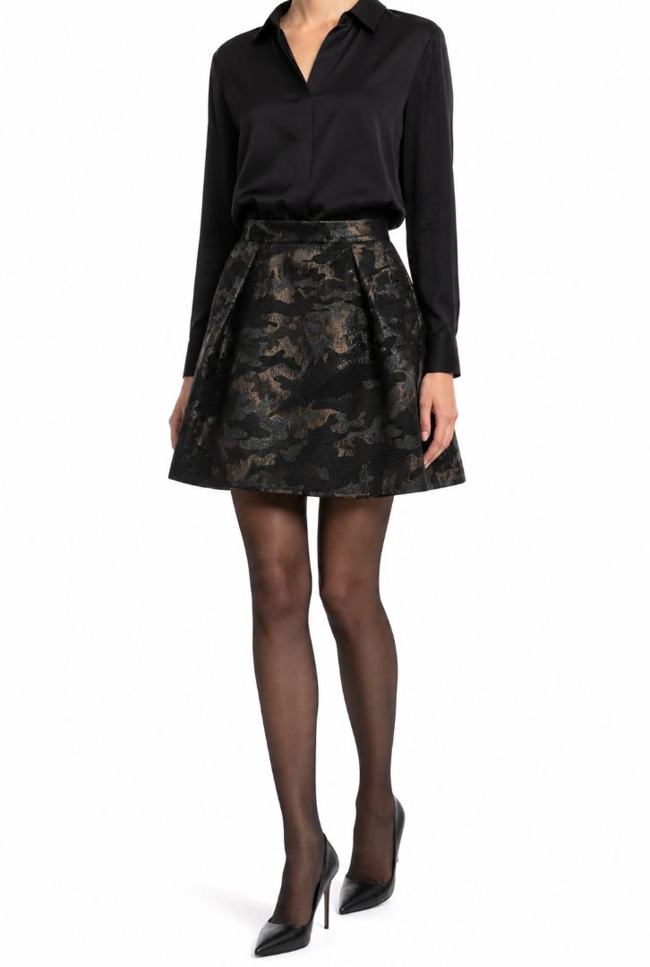 Pink Tartan metallic mini skirt