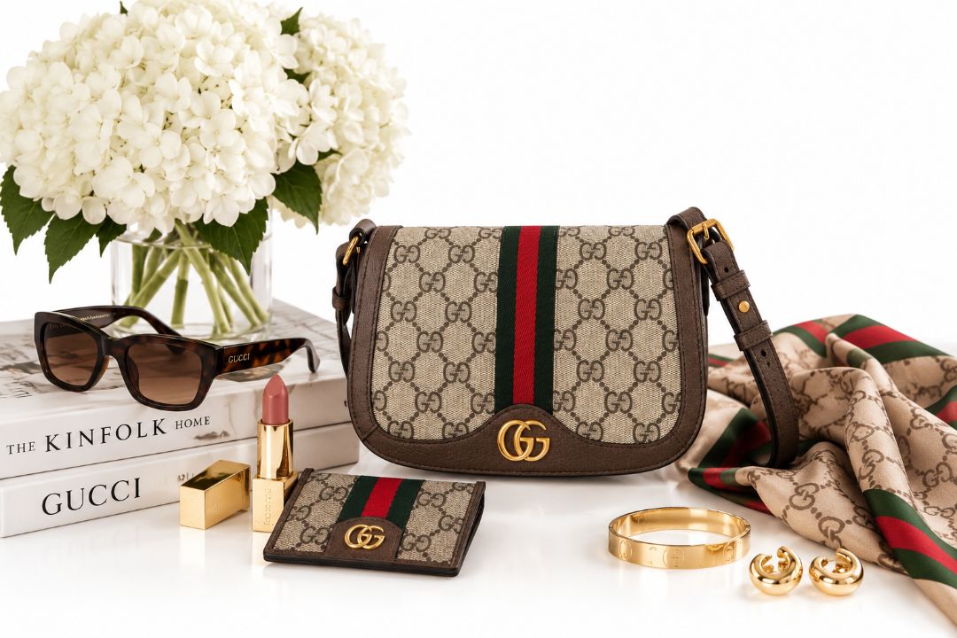 Gucci Ophidia GG Supreme Web Stripe Shoulder Bag