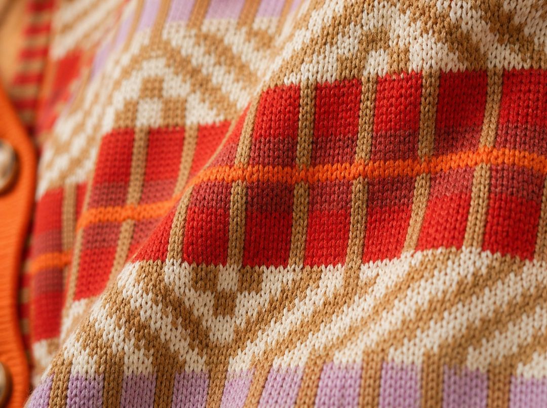 Nic + Zoe Burnt Orange Geometric Cardigan