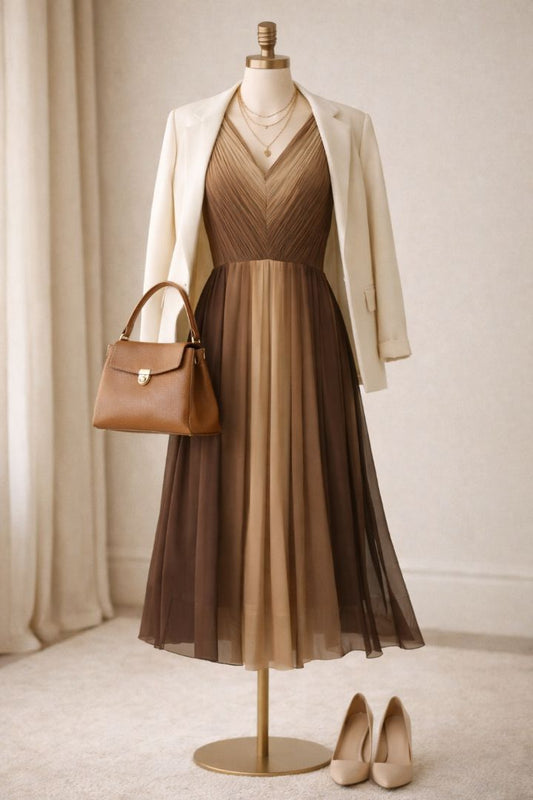 ombre brown Talbots ombre dress