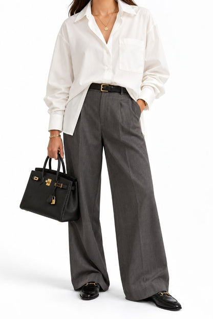 ivory Sweetkama LUXE CORE Oversized Button-Down Shirt, multi