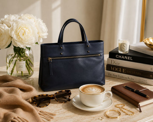 Valentino leather zip expandable tote