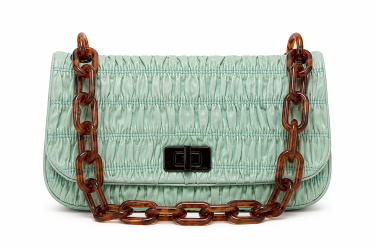 Mint green Prada Ruched Nappa Resin Chain