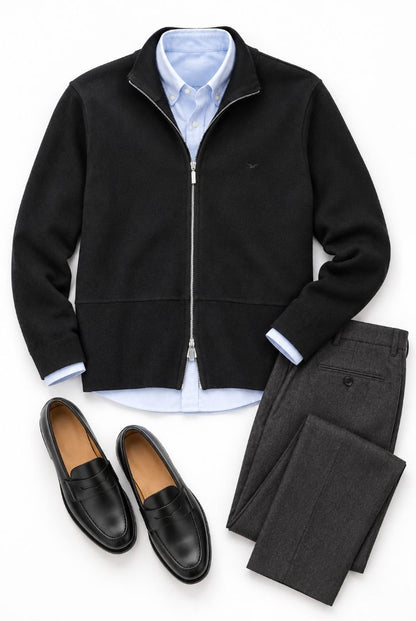 Faconable cotton full zip up