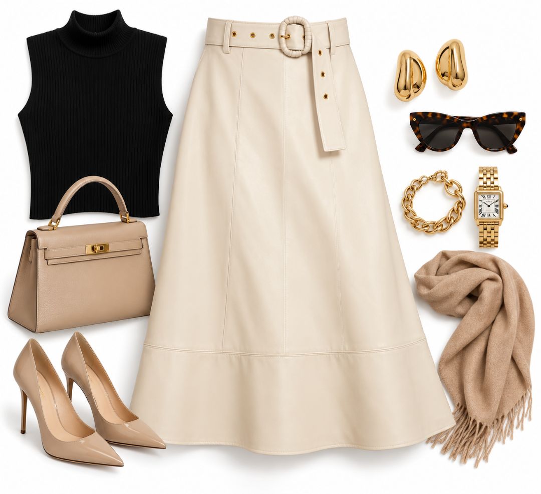 Haute Monde pleather skirt