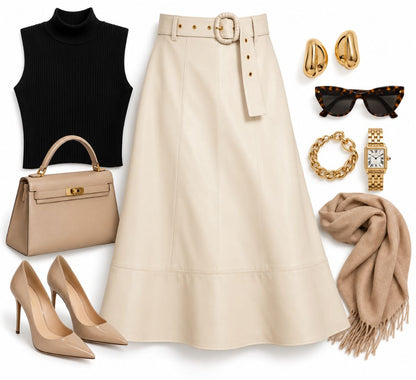 Haute Monde pleather skirt