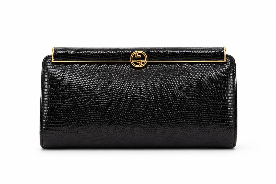 Gucci vintage lizard clutch