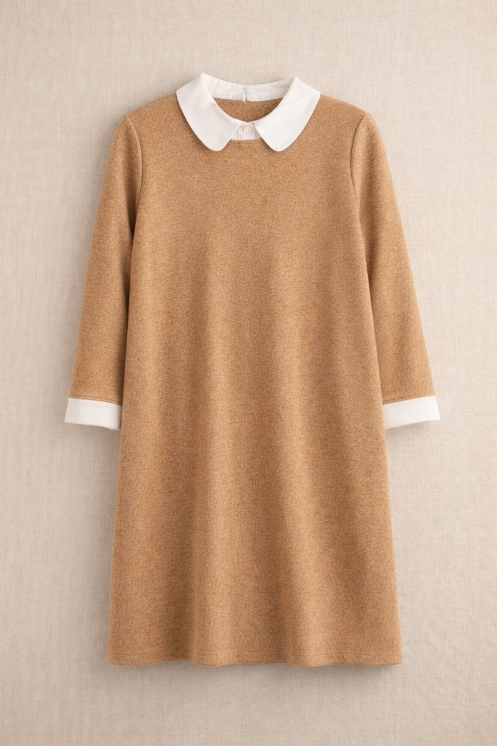 Tuckernuck Camel Peter Pan Collar Knit Dress M