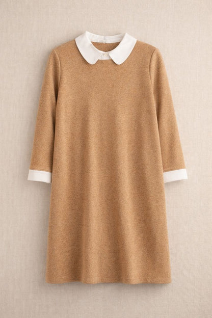 Tuckernuck Camel Peter Pan Collar Knit Dress M