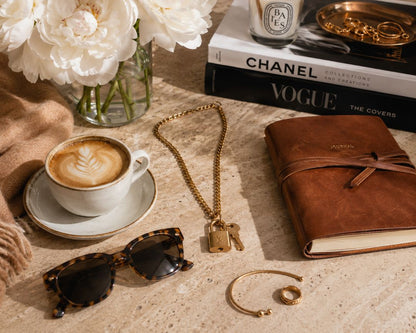 repurposed locket LV lock and key necklace