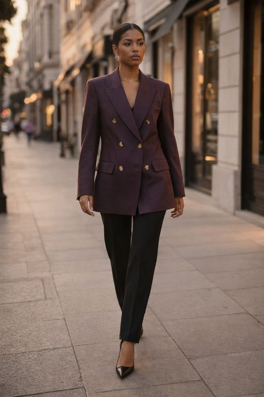 purple Annette double breasted jacket