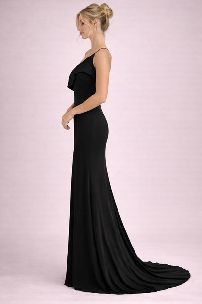 Lulus Black One-Shoulder Evening Gown