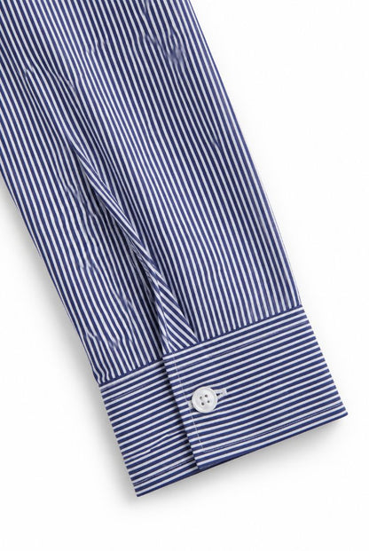 Hidden Label capri cropped pinstripe shirt